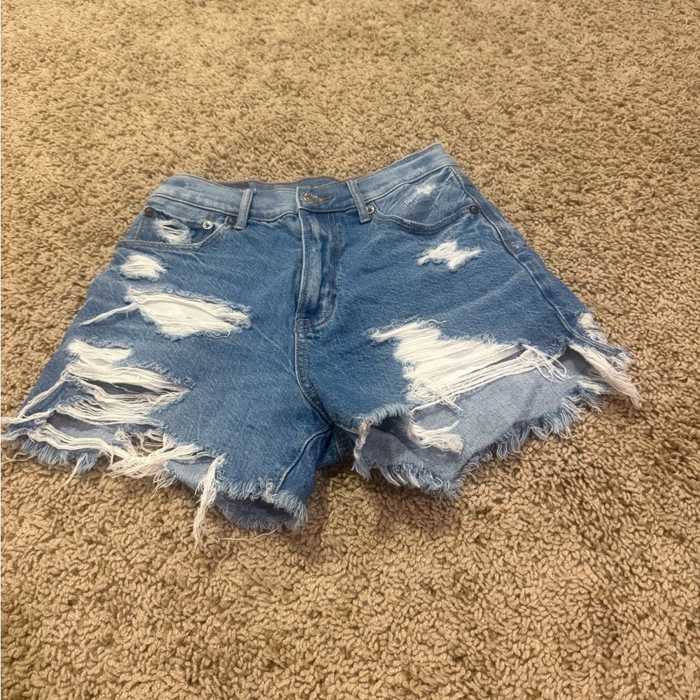 American Eagle Outfitters Ripped Blue Jean Shorts